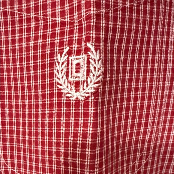 Chaps Men's Red Gingham Button Down Shirt - Picture 4 of 5